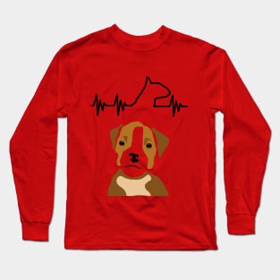 Bull terrier with heartbeat Long Sleeve T-Shirt